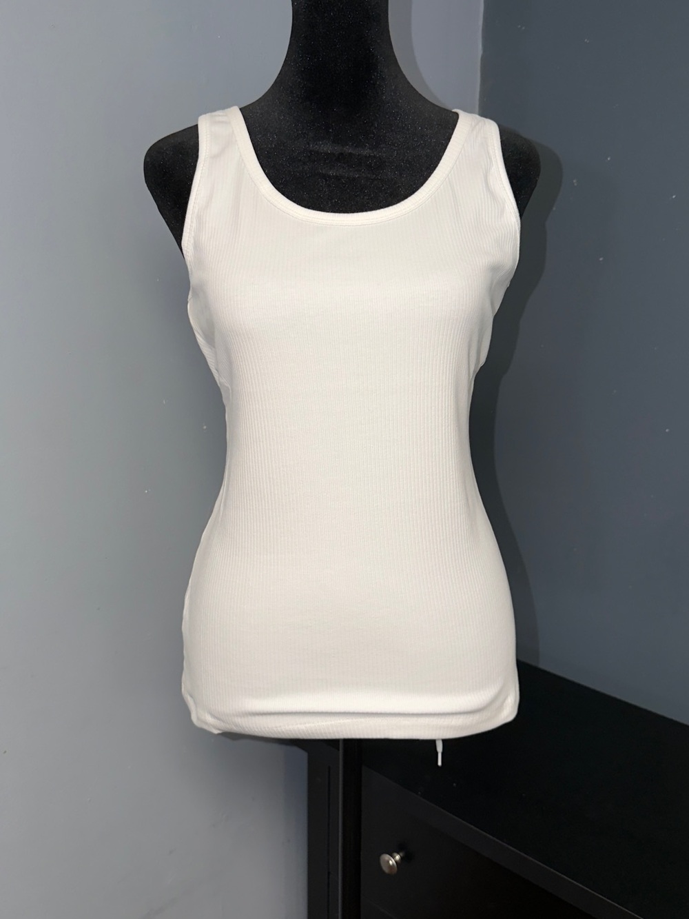 Everyday Ribbed White Tank Top
